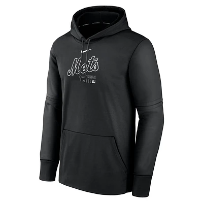 New York Mets Authentic Collection Practice Men's Nike Therma MLB Pullover Hoodie