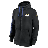 Los Angeles Rams Sideline Team Issue Club Men's Nike Full Zip Hoodie