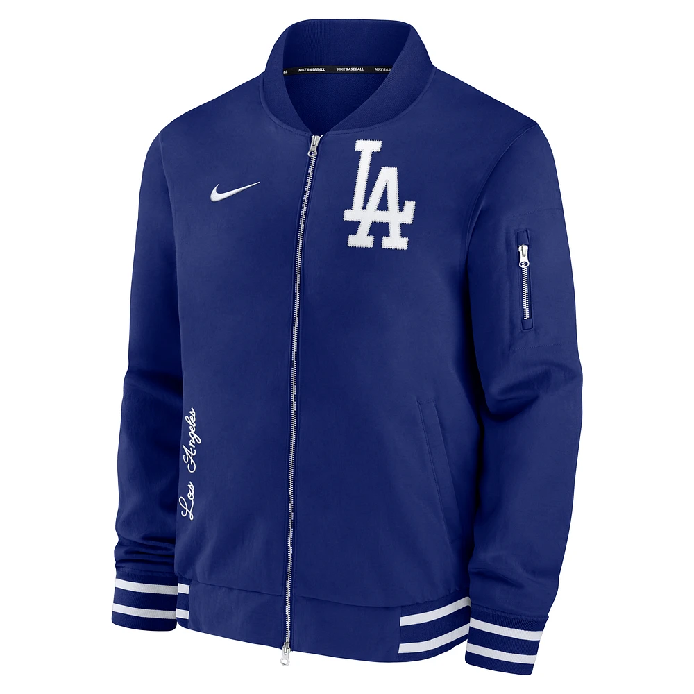 Los Angeles Dodgers Authentic Collection Men's Nike MLB Full-Zip Bomber Jacket