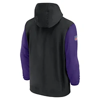 Minnesota Vikings Sideline Pre-Game Player Men's Nike NFL 1/2-Zip Hooded Jacket