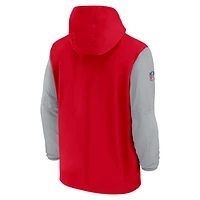 New England Patriots Sideline Pre-Game Player Men's Nike NFL 1/2-Zip Hooded Jacket