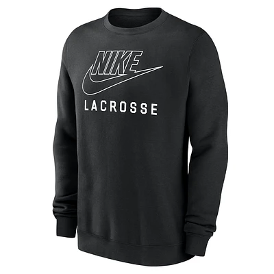 Nike Swoosh Club Fleece Men's Lacrosse Pullover Crew-Neck Sweatshirt