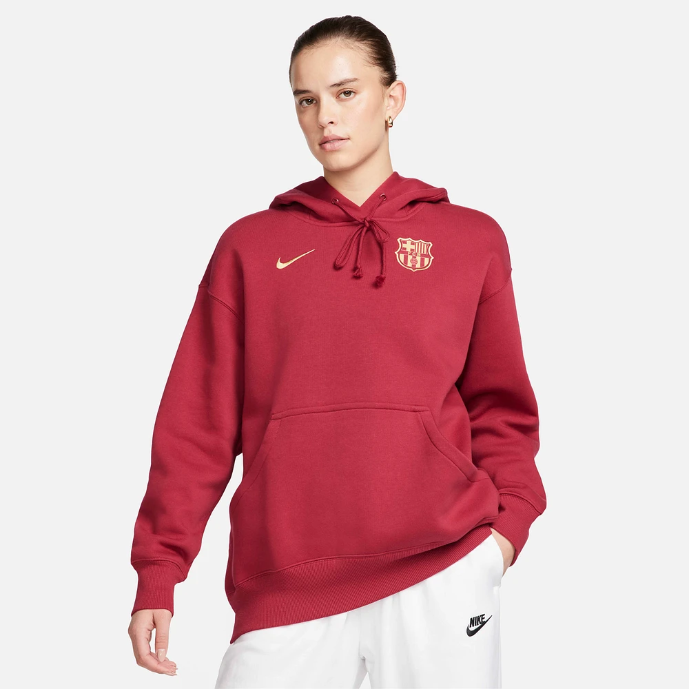 FC Barcelona Phoenix Fleece Women's Nike Soccer Oversized Pullover Hoodie