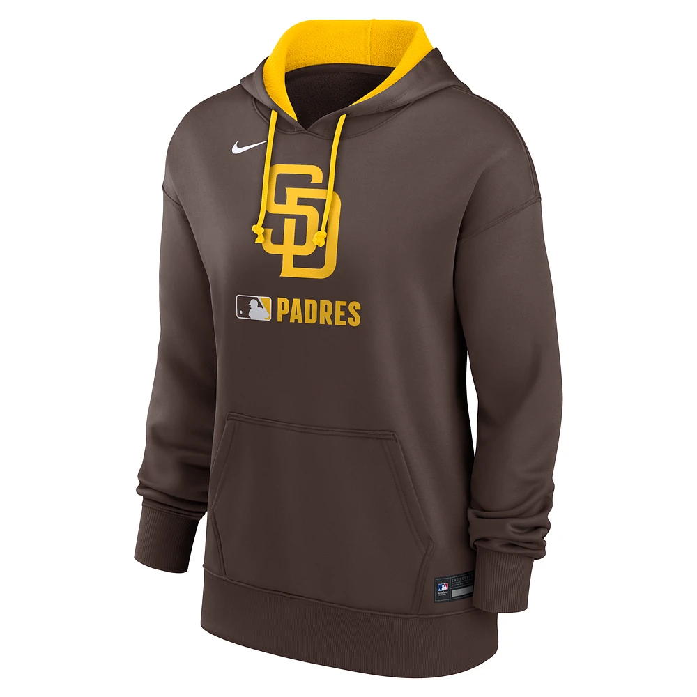 San Diego Padres Authentic Collection Women's Nike Therma MLB Pullover Hoodie