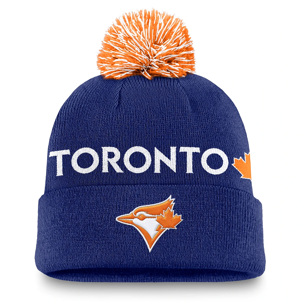 Toronto Blue Jays Peak Men's Nike MLB Cuffed Pom Beanie