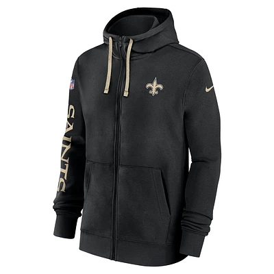 New Orleans Saints Sideline Team Issue Club Men's Nike Full Zip Hoodie