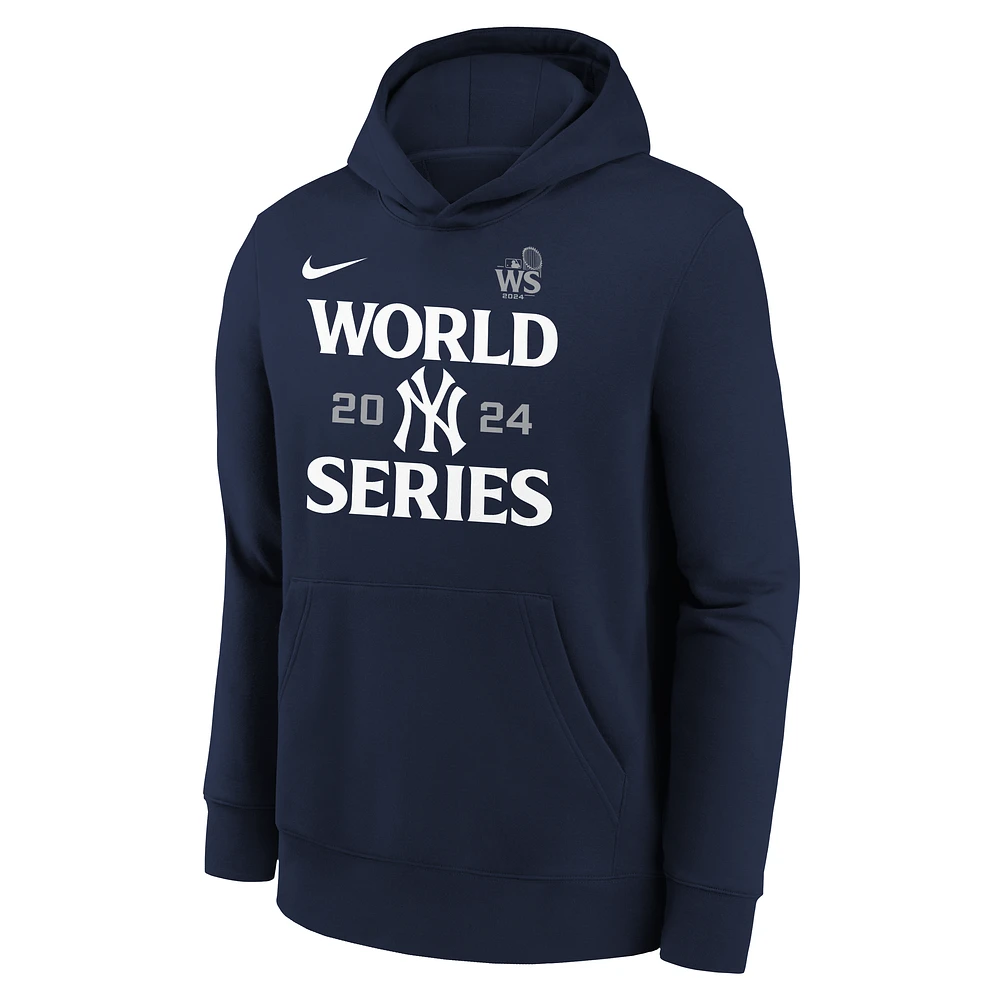 New York Yankees 2024 World Series Authentic Collection Big Kids' Nike MLB Pullover Hoodie