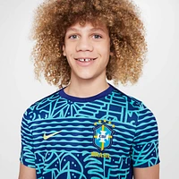 Brazil Academy Pro Big Kids' Nike Dri-FIT Soccer Pre-Match Short-Sleeve Top