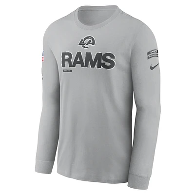 Los Angeles Rams Salute to Service Mascot Edge Legend Men's Nike NFL Long-Sleeve T-Shirt