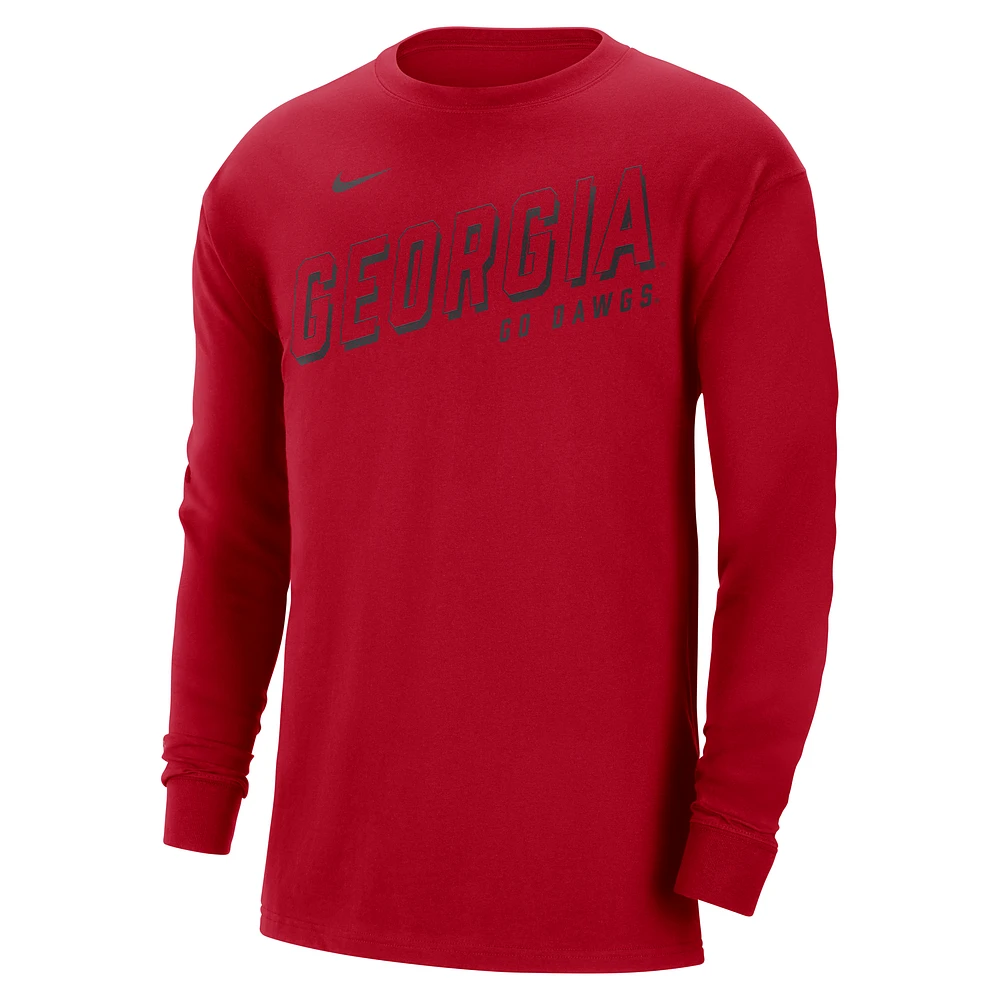 Georgia Men's Nike College Long-Sleeve Max90 T-Shirt