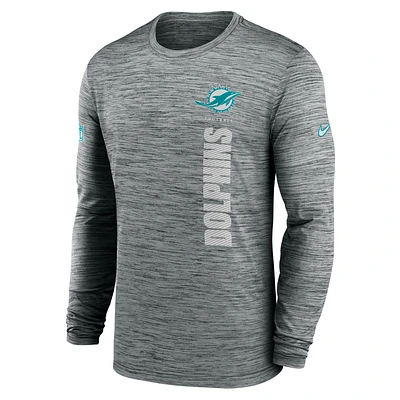 Miami Dolphins Sideline Velocity Men's Nike Dri-FIT NFL Long-Sleeve T-Shirt