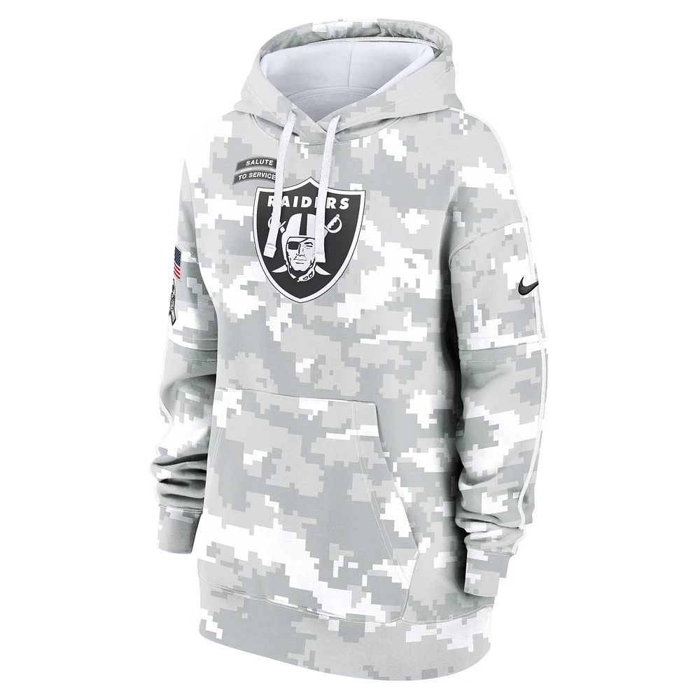 Las Vegas Raiders Salute to Service Primary Edge Club Women's Nike NFL Pullover Hoodie