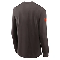 Cleveland Browns Sideline Team Issue Men's Nike Dri-FIT NFL Long-Sleeve T-Shirt