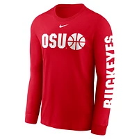 Ohio State Buckeyes Basketball Icon Men's Nike College Long-Sleeve T-Shirt