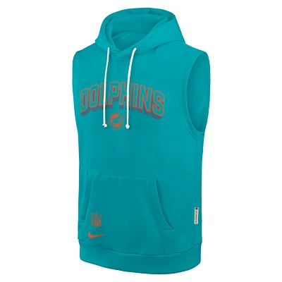 Miami Dolphins Sideline Men's Nike Dri-FIT NFL Sleeveless Pullover Hoodie