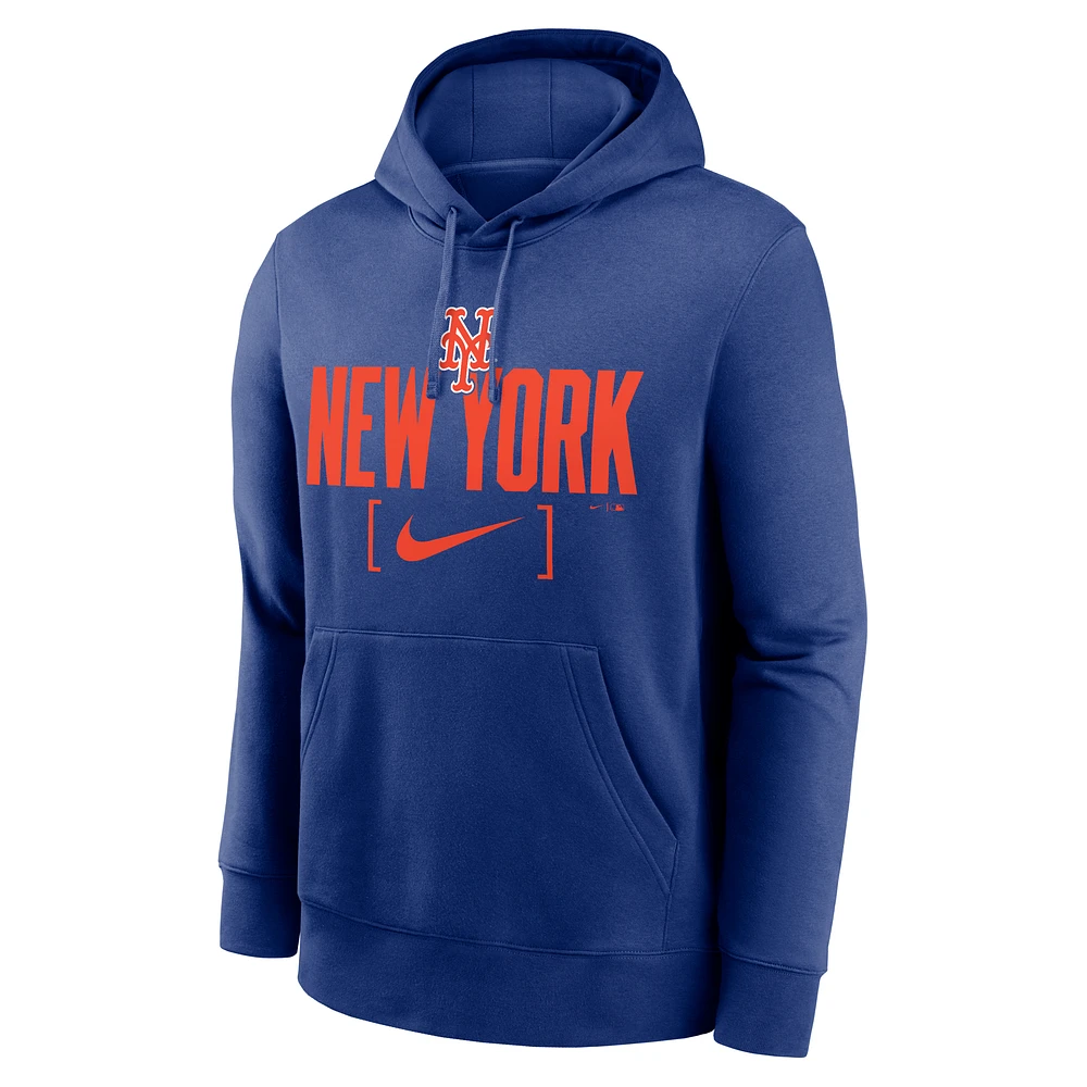 New York Mets Club Slack Men's Nike MLB Pullover Hoodie