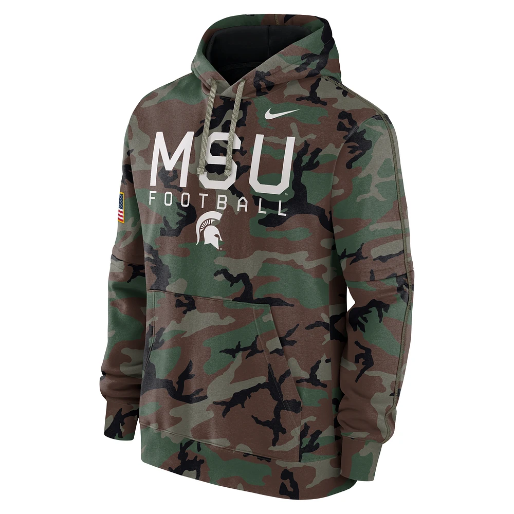 Michigan State Spartans Military Appreciation Club Men’s Nike College Pullover Hoodie