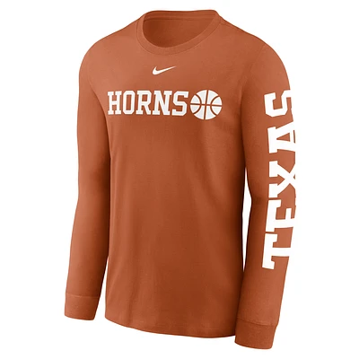 Texas Longhorns Basketball Icon Men's Nike College Long-Sleeve T-Shirt