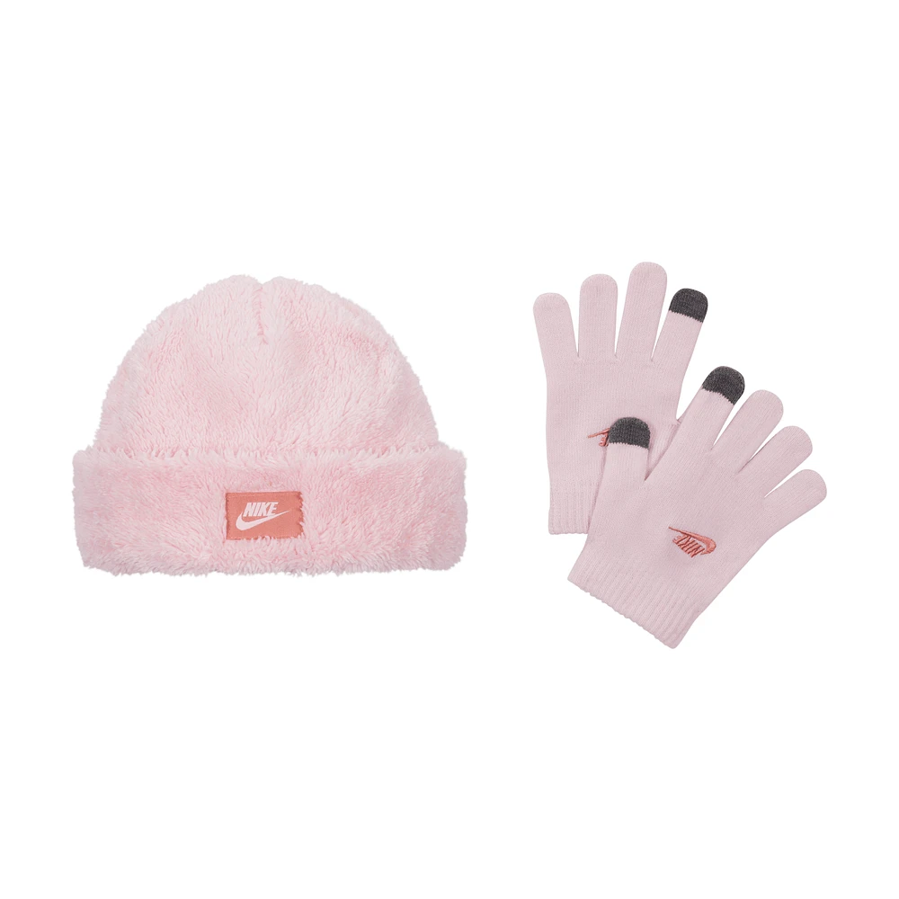 Nike Cozy Peak Beanie and Gloves Set Big Kids 2-Piece Hat Set