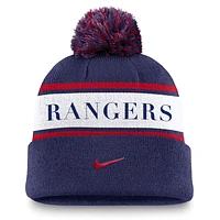 Texas Rangers Team Stripe Peak Men's Nike MLB Cuffed Pom Beanie