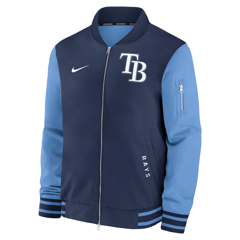 Tampa Bay Rays Authentic Collection Dugout Men's Nike MLB Full-Zip Bomber Jacket