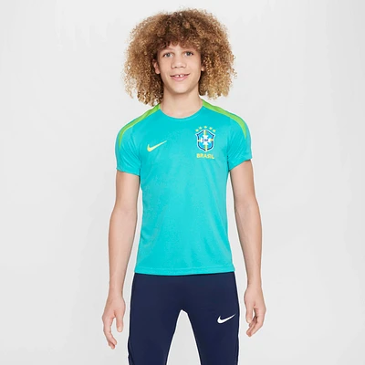 Brazil Strike Big Kids' Nike Dri-FIT Soccer Short-Sleeve Knit Top