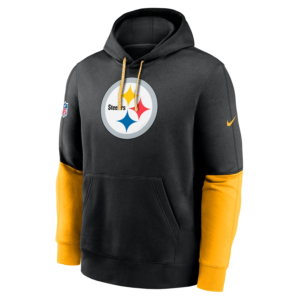 Pittsburgh Steelers Sideline Team Issue Club Men's Nike NFL Pullover Hoodie