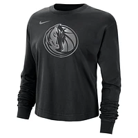 Dallas Mavericks Courtside Women's Nike NBA Shine Boxy Long-Sleeve T-Shirt