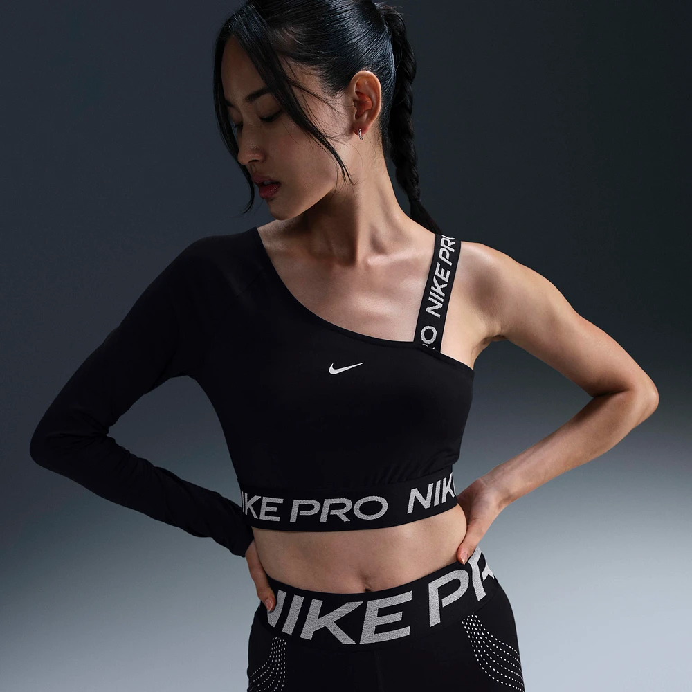 Nike Pro Shine Women's Dri-FIT Asymmetrical Cropped Top