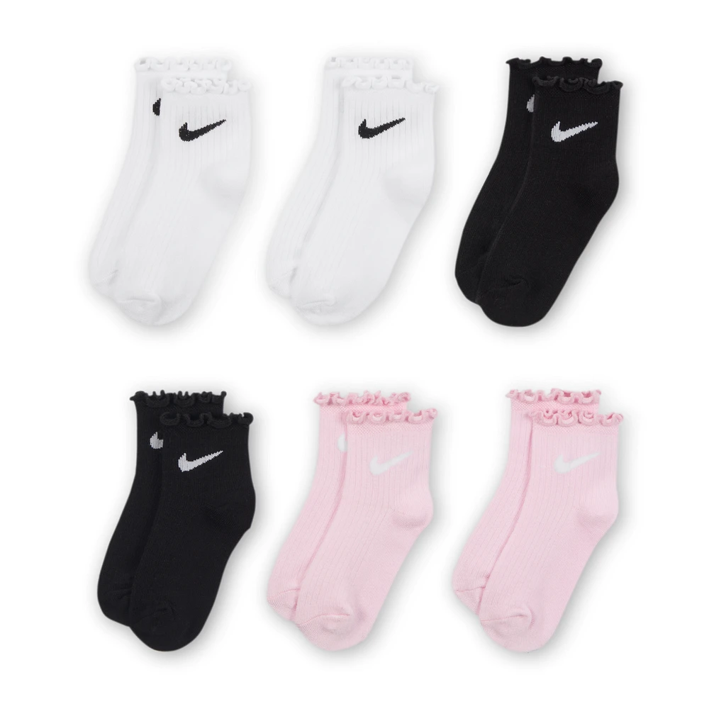 Nike Little Kids' Lettuce Welt Ankle Socks (6 Pairs)
