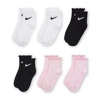 Nike Little Kids' Lettuce Welt Ankle Socks (6 Pairs)