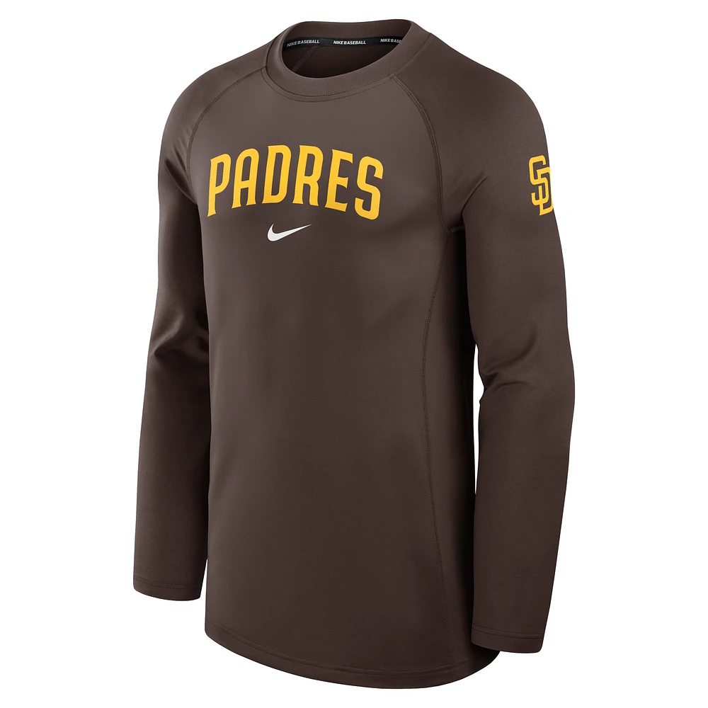 San Diego Padres Authentic Collection Game Time Men's Nike Dri-FIT MLB Long-Sleeve T-Shirt