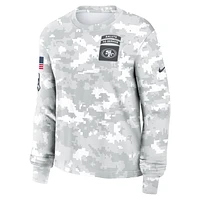 San Francisco 49ers Salute to Service Edge Lockup Women's Nike Dri-FIT NFL Long-Sleeve T-Shirt