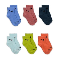 Nike Dri-FIT Performance Basics Little Kids' Quarter Socks (6 Pairs)