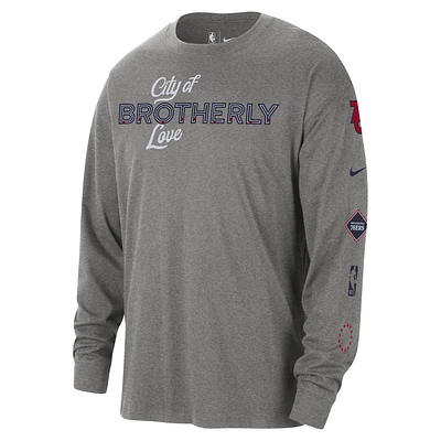 Philadelphia 76ers 2023/24 City Edition Men's Nike NBA Max90 Long-Sleeve T-Shirt