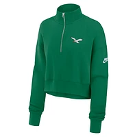 Philadelphia Eagles Rewind Phoenix Women's Nike NFL Cropped 1/4-Zip Crew