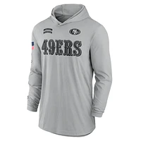 San Francisco 49ers Salute to Service Edge Mascot Lockup Men’s Nike Dri-FIT NFL Long-Sleeve Hooded Top