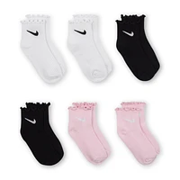 Nike Little Kids' Lettuce Welt Ankle Socks (6 Pairs)