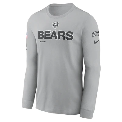 Chicago Bears Salute to Service Mascot Edge Legend Men's Nike NFL Long-Sleeve T-Shirt