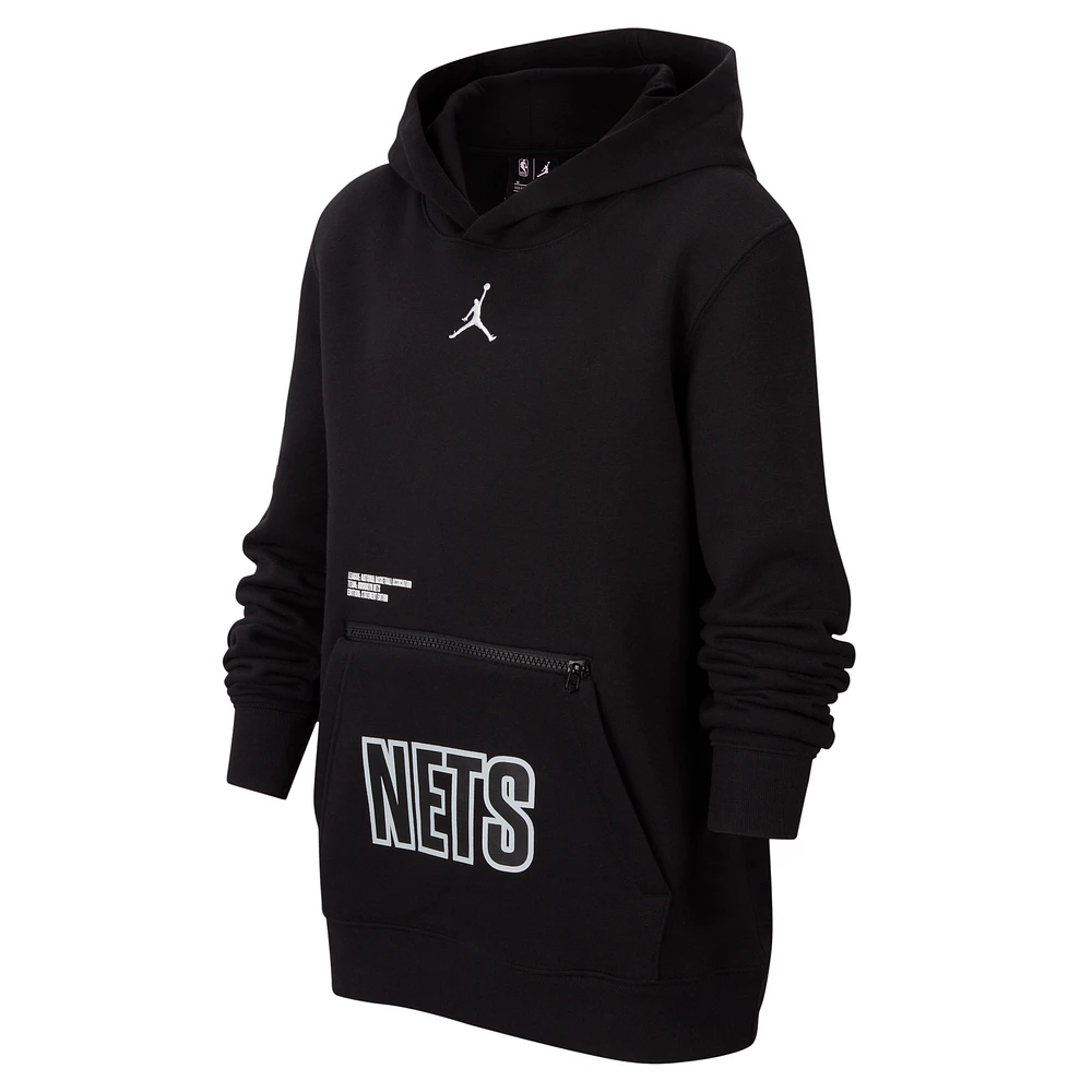 Brooklyn Nets Courtside Statement Edition Big Kids' Jordan NBA Fleece Pullover Hoodie