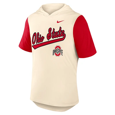 Ohio State Buckeyes Baseball Script Men's Nike Dri-FIT College Hooded T-Shirt