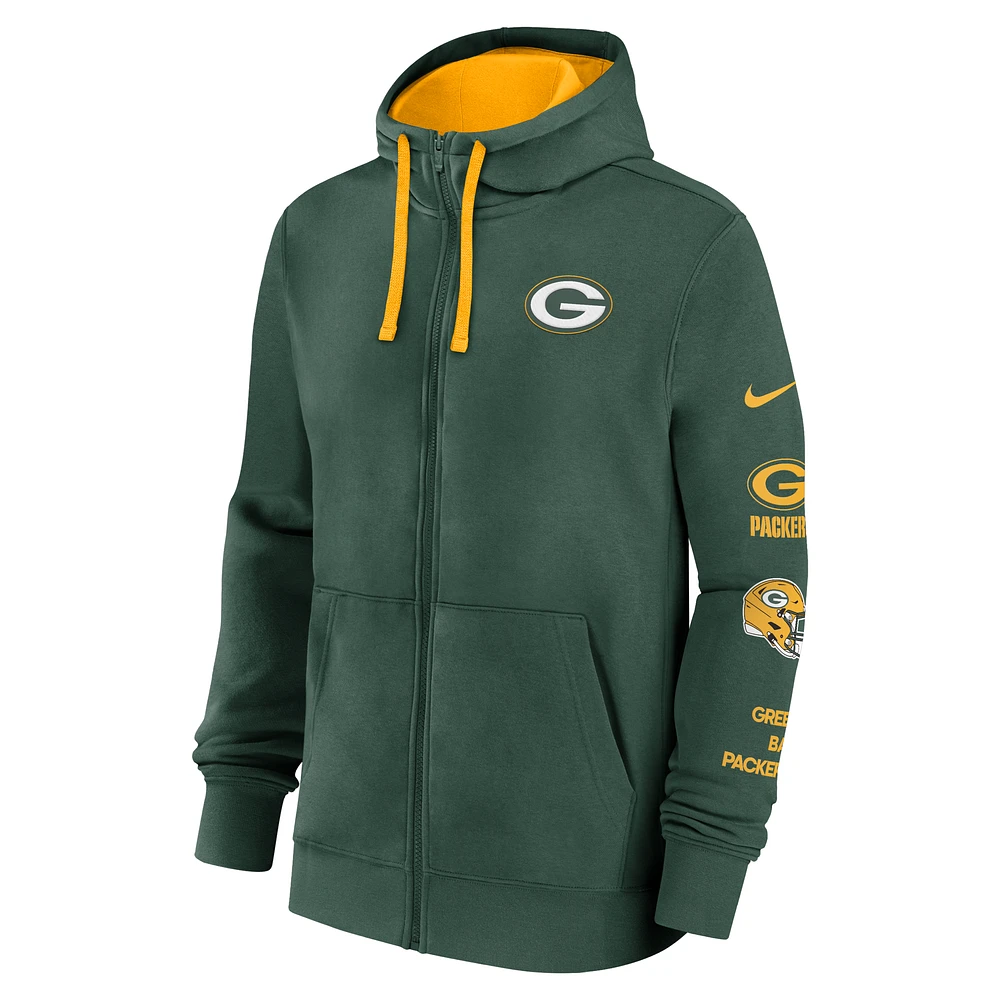 Green Bay Packers Club Men's Nike NFL Full-Zip Hoodie