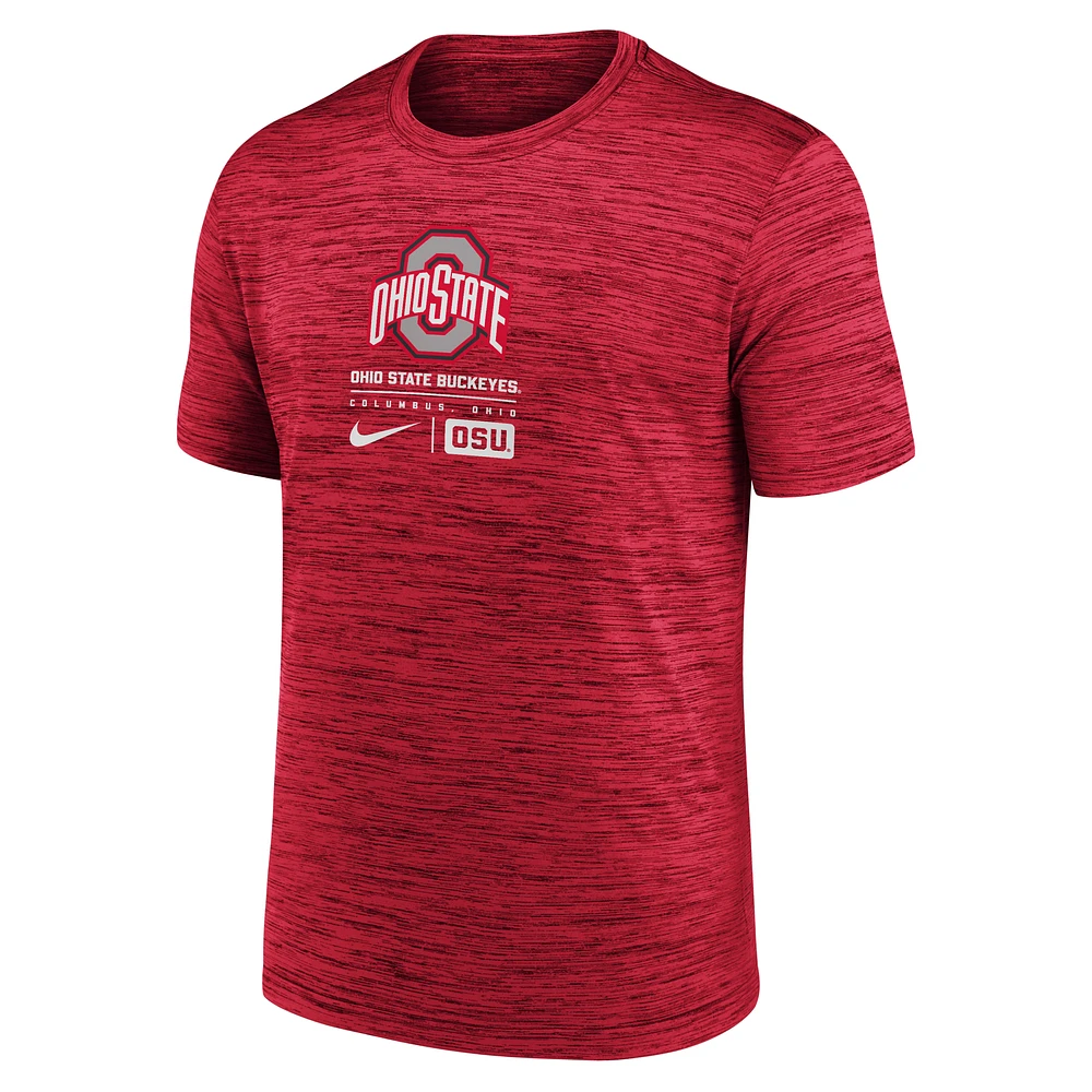 Ohio State Buckeyes Campus Center Block Velocity Men's Nike Dri-FIT College T-Shirt