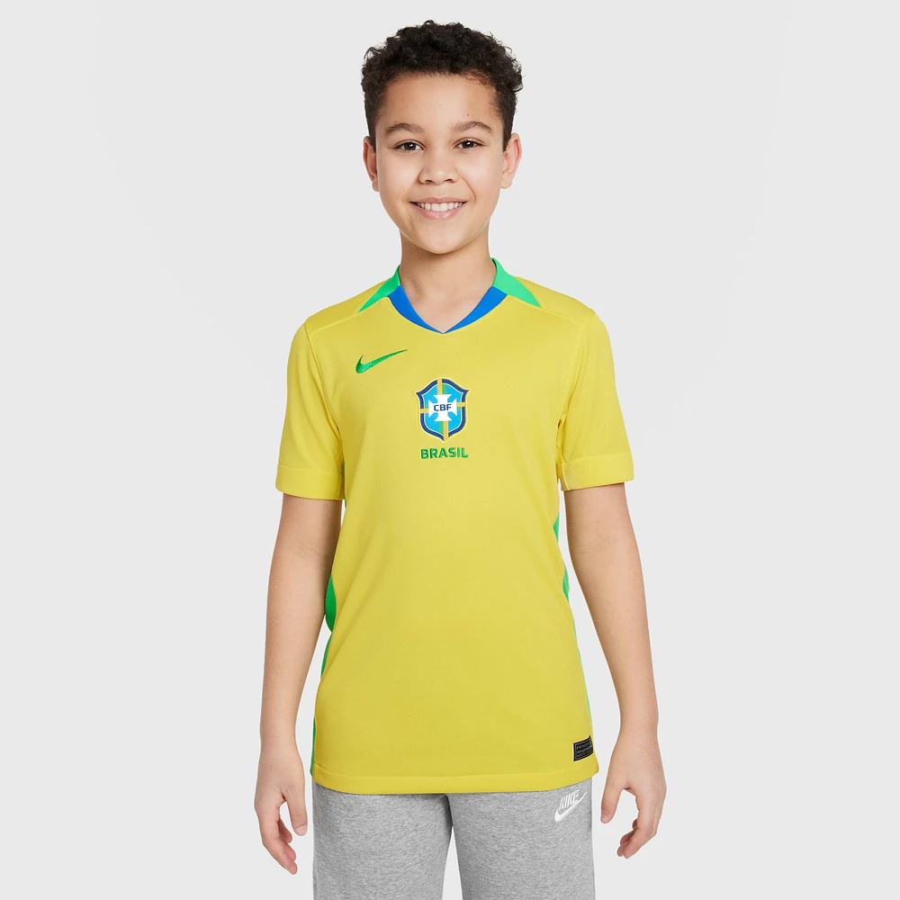 Brazil 2025 Stadium Home (Women's Team) Big Kids' Nike Dri-FIT Soccer Replica Jersey