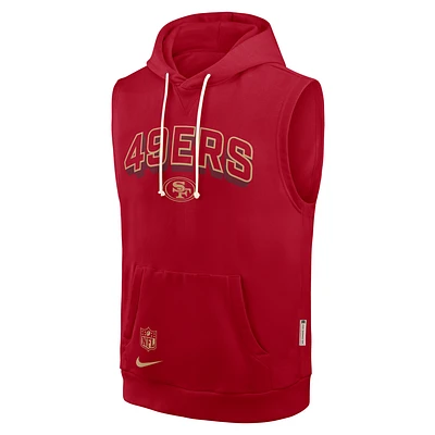 San Francisco 49ers Sideline Men's Nike Dri-FIT NFL Sleeveless Pullover Hoodie