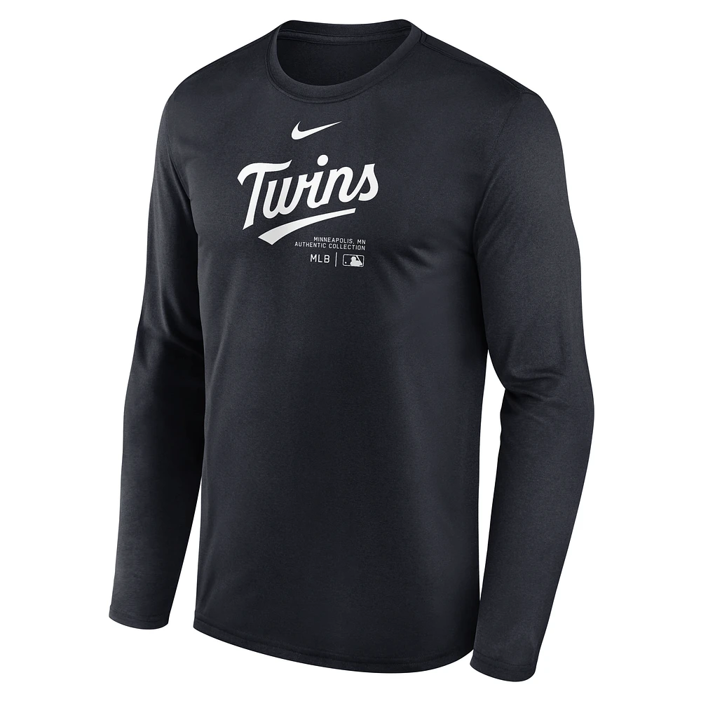 Minnesota Twins Authentic Collection Practice Men's Nike Dri-FIT MLB Long-Sleeve T-Shirt