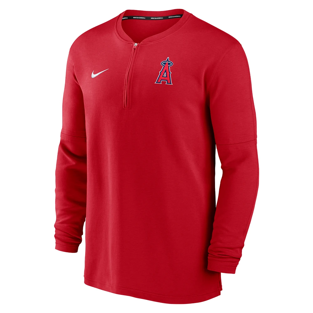 Los Angeles Angels Authentic Collection Game Time Men's Nike Dri-FIT MLB 1/2-Zip Long-Sleeve Top