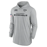 Cincinnati Bengals Salute to Service Edge Mascot Lockup Men’s Nike Dri-FIT NFL Long-Sleeve Hooded Top