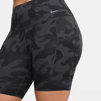 Nike Universa Women's Medium-Support High-Waisted 8" Camo Biker Shorts with Pockets