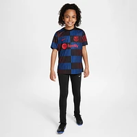 FC Barcelona Academy Pro Away Big Kids' Nike Dri-FIT Soccer Pre-Match Short-Sleeve Top